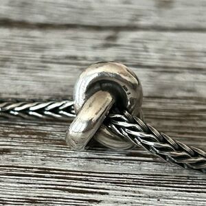 TROLLBEADS Trefoil Knot Silver Bead (Only) LAA 925 NEW! Retired, Larger Heavy